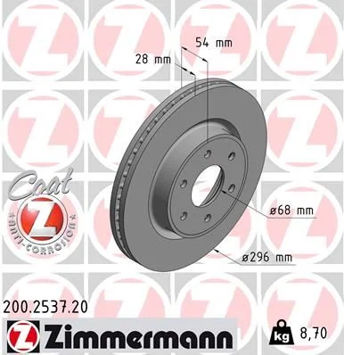 Brake Disc ZIMMERMANN 200.2537.20