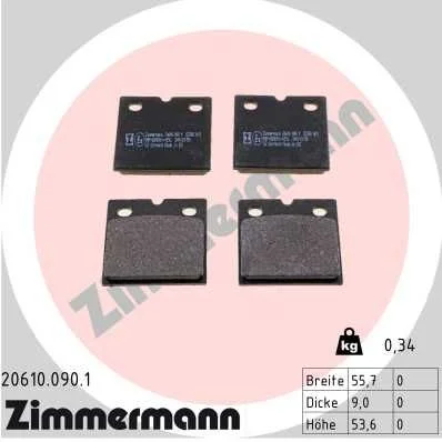 Conjunto de pastilhas de travão, travão de disco de estacionamento ZIMMERMANN 20610.090.1