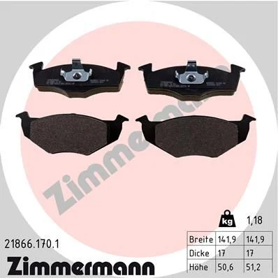 Conjunto de pastilhas de travão de disco ZIMMERMANN 21866.170.1