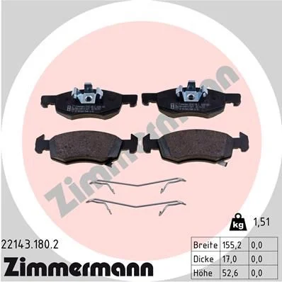Conjunto de pastilhas de travão de disco ZIMMERMANN 22143.180.2