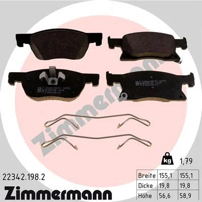 Brake Pad Set, disc brake ZIMMERMANN 22342.198.2