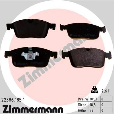 Conjunto de pastilhas de travão de disco ZIMMERMANN 22386.185.1