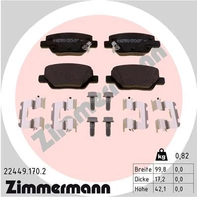 Conjunto de pastilhas de travão de disco ZIMMERMANN 22449.170.2