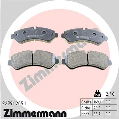 Conjunto de pastilhas de travão de disco ZIMMERMANN 22791.205.1