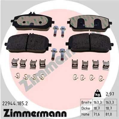 Conjunto de pastilhas de travão de disco ZIMMERMANN 22944.185.2