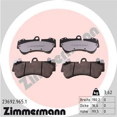 Stabdžių trinkelių rinkinys, diskinis stabdys ZIMMERMANN 23692.965.1