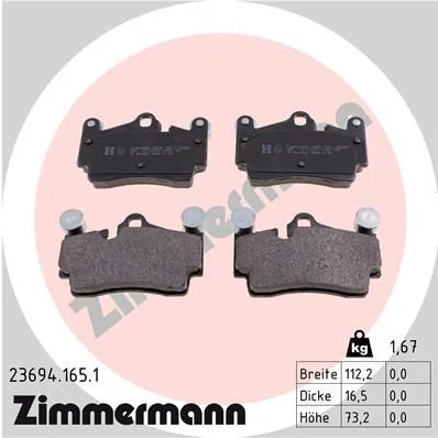 Conjunto de pastilhas de travão de disco ZIMMERMANN 23694.165.1