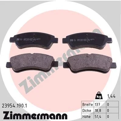 Conjunto de pastilhas de travão de disco ZIMMERMANN 23954.190.1