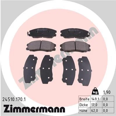 Brake Pad Set, disc brake ZIMMERMANN 24510.170.1