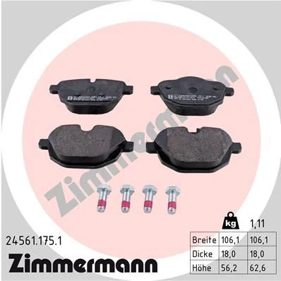Conjunto de pastilhas de travão de disco ZIMMERMANN 24561.175.1