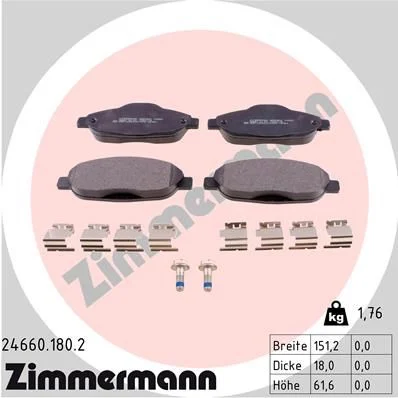 Conjunto de pastilhas de travão de disco ZIMMERMANN 24660.180.2