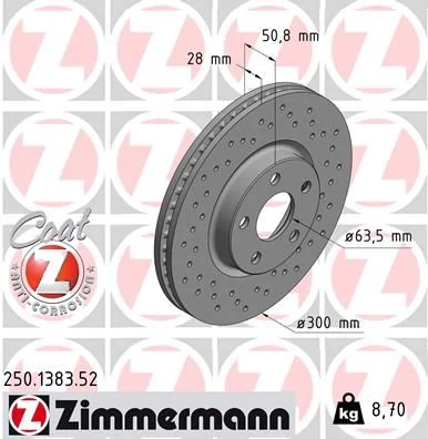 Brake Disc ZIMMERMANN 250.1383.52