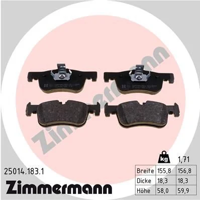 Conjunto de pastilhas de travão de disco ZIMMERMANN 25014.183.1