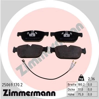 Conjunto de pastilhas de travão de disco ZIMMERMANN 25069.170.2