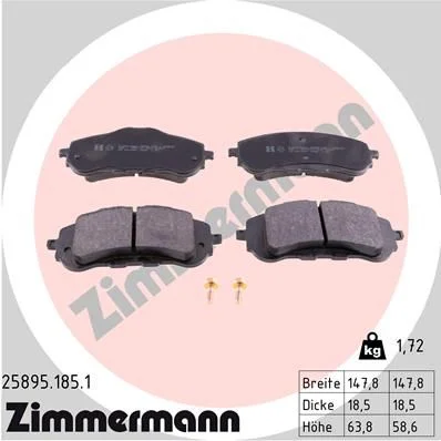 Conjunto de pastilhas de travão de disco ZIMMERMANN 25895.185.1
