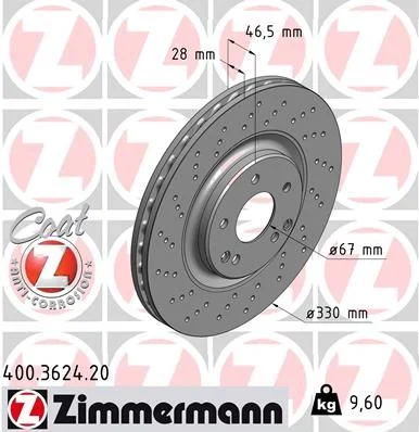 Brake Disc ZIMMERMANN 400.3624.20