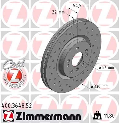 Brake Disc ZIMMERMANN 400.3648.52
