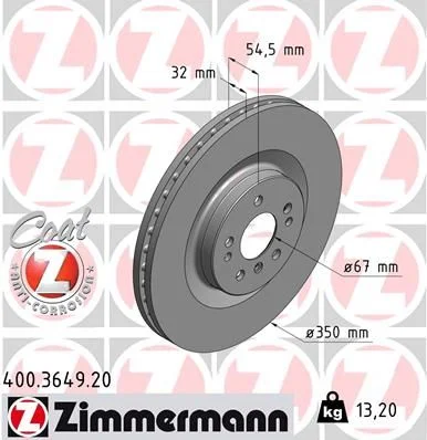 Disco de Travão ZIMMERMANN 400.3649.20