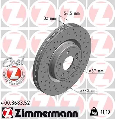 Disco de Travão ZIMMERMANN 400.3683.52