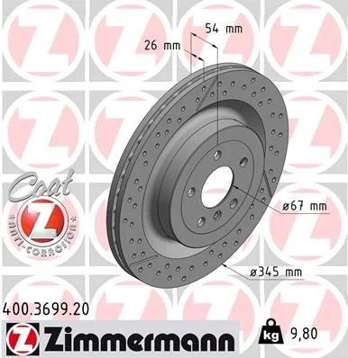 Disco de Travão ZIMMERMANN 400.3699.20