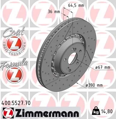 Stabdžių diskas ZIMMERMANN 400.5527.70