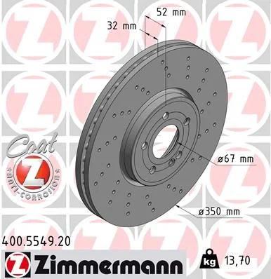 Brake Disc ZIMMERMANN 400.5549.20