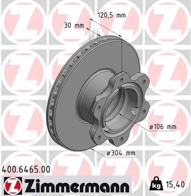 Brake Disc ZIMMERMANN 400.6465.00