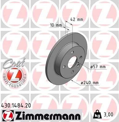 Disco de Travão ZIMMERMANN 430.1484.20