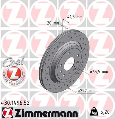 Brake Disc ZIMMERMANN 430.1496.52