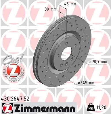 Disco de Travão ZIMMERMANN 430.2647.52