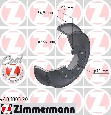 Tambor de Travão ZIMMERMANN 440.1803.20