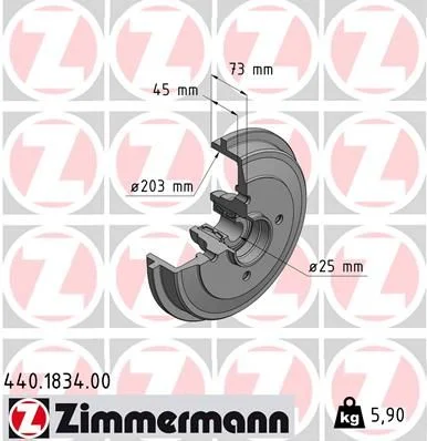 Tambor de Travão ZIMMERMANN 440.1834.00