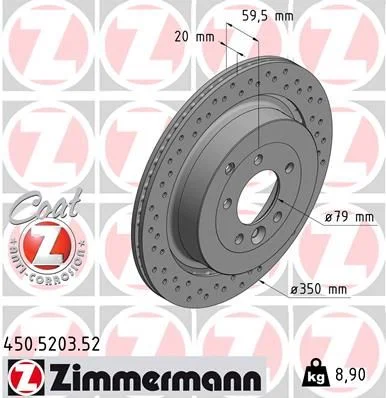 Disco de Travão ZIMMERMANN 450.5203.52
