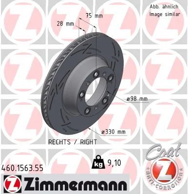 Stabdžių diskas ZIMMERMANN 460.1563.55