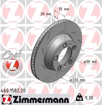 Disco de Travão ZIMMERMANN 460.1582.20