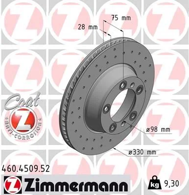 Brake Disc ZIMMERMANN 460.4509.52