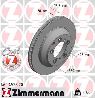 Brake Disc ZIMMERMANN 460.4523.20