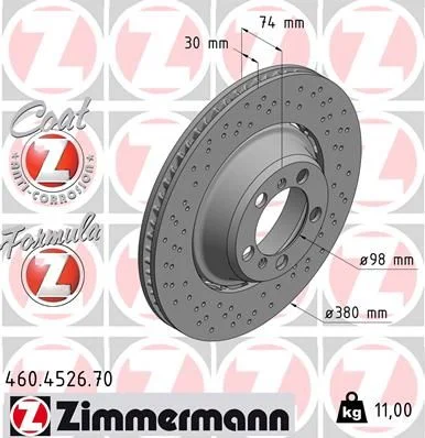 Stabdžių diskas ZIMMERMANN 460.4526.70