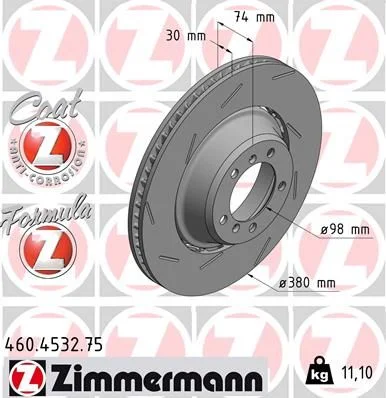 Stabdžių diskas ZIMMERMANN 460.4532.75