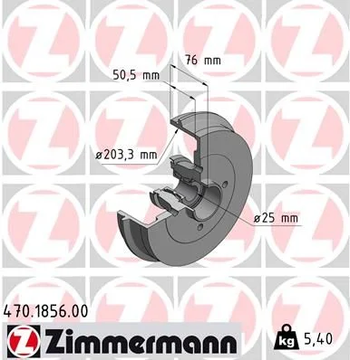 Tambor de Travão ZIMMERMANN 470.1856.00