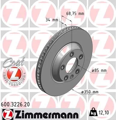 Disco de Travão ZIMMERMANN 600.3226.20