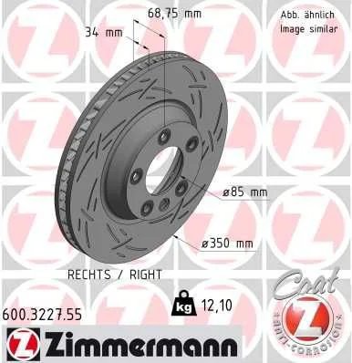 Stabdžių diskas ZIMMERMANN 600.3227.55