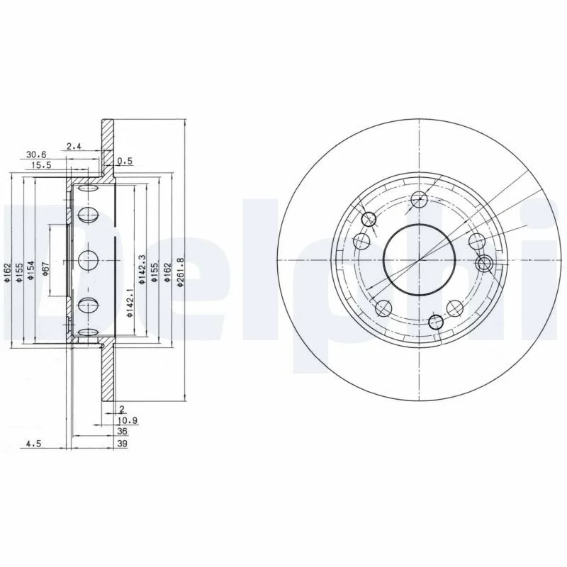 Brake Disc DELPHI BG2288