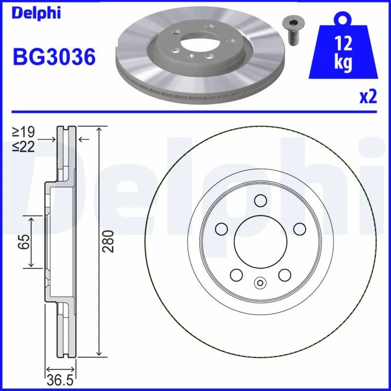 Stabdžių diskas DELPHI BG3036