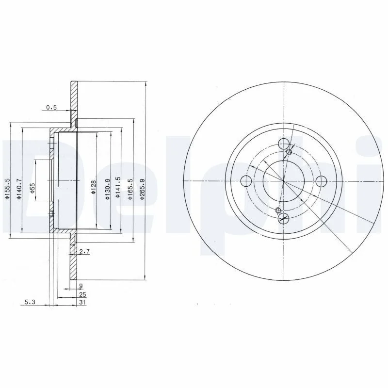 Brake Disc DELPHI BG3186