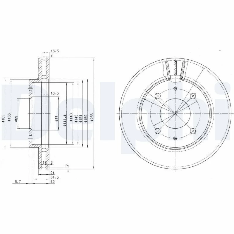 Brake Disc DELPHI BG3202
