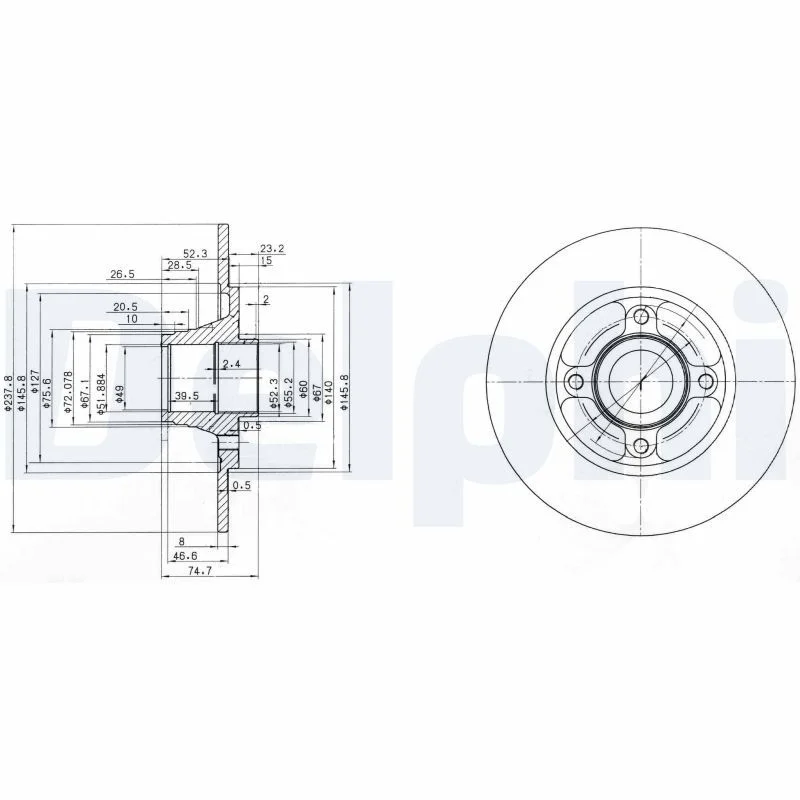 Brake Disc DELPHI BG3360