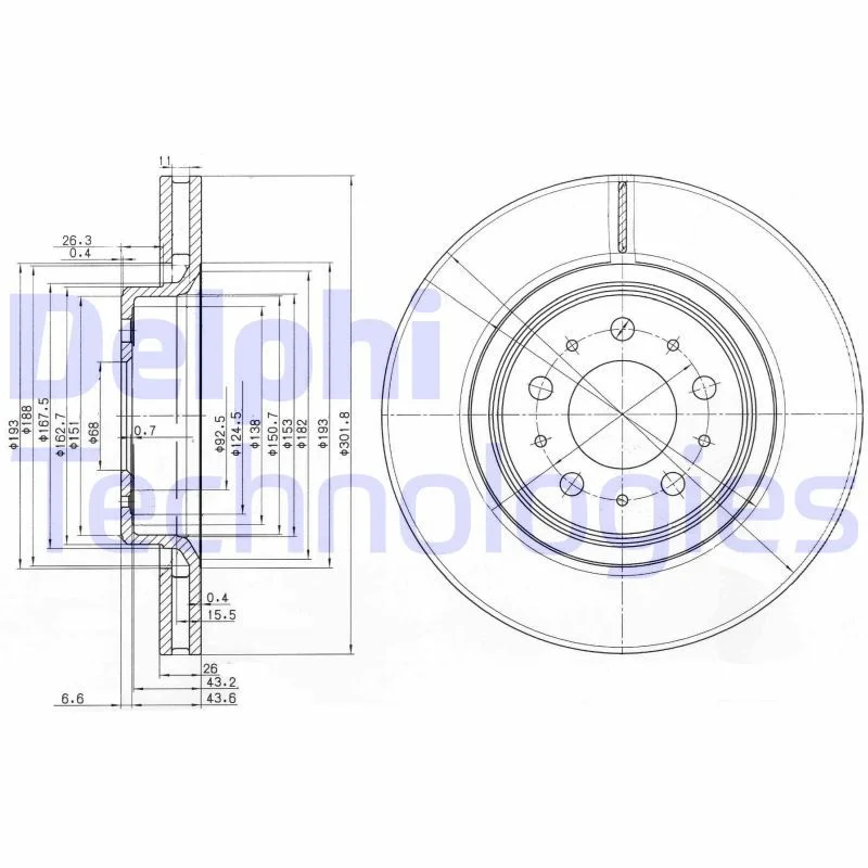 Brake Disc DELPHI BG3418