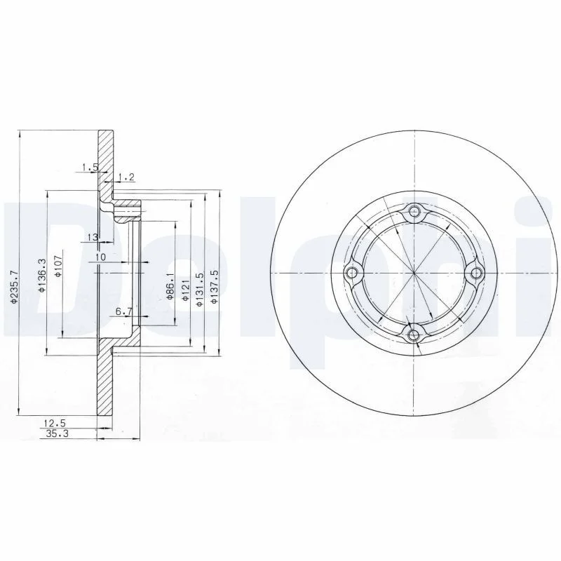 Brake Disc DELPHI BG3551