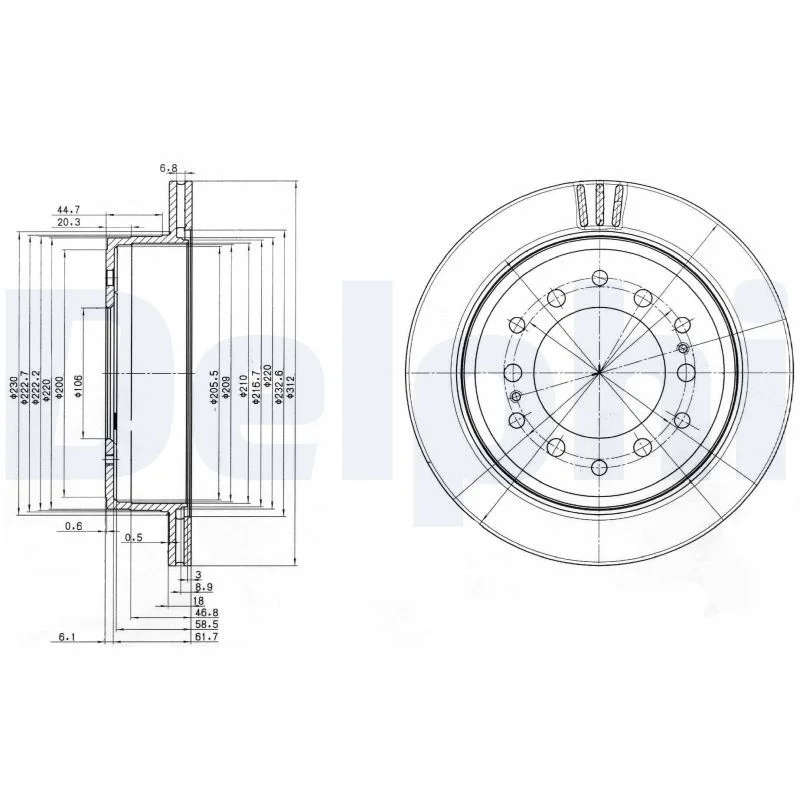 Brake Disc DELPHI BG3557